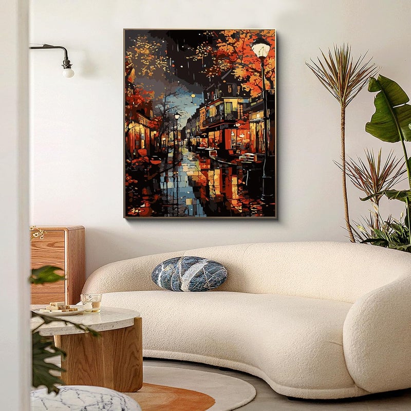 PRASIO Paint by Numbers Kit for Adults Beginner, Landscape Adult Paint by Numbers on Canvas, DIY Acrylic Watercolor Oil Paint by Number for Adults for Home Decor Gift 16x20 Inch - Image 2